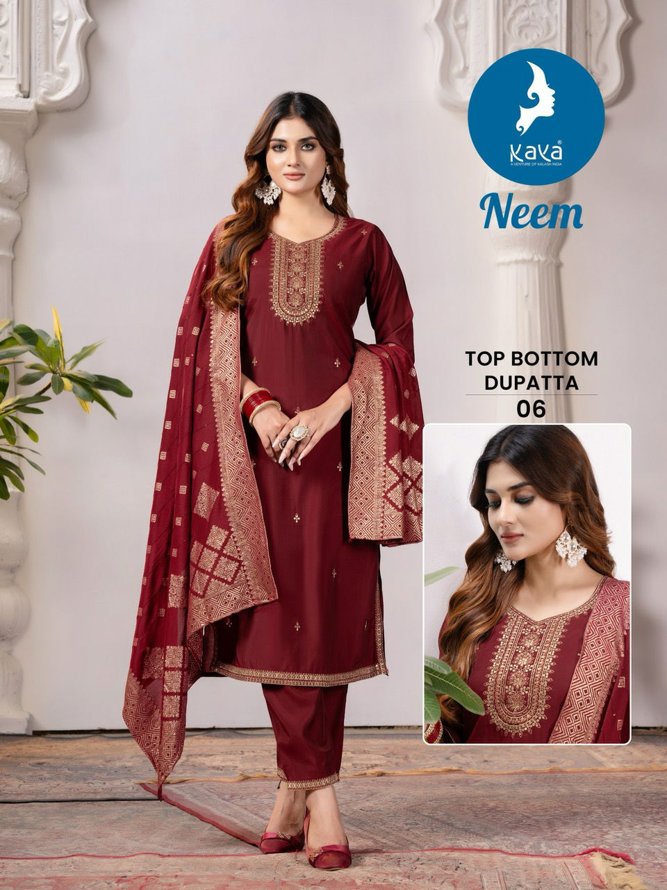 Neem By Kaya Roman Silk Designer Kurti With Bottom Dupatta Wholesale Shop In Surat